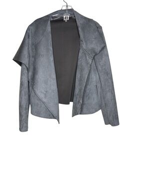 Anne Klein sport jacket beautiful leather with metal snaps vintage ,